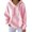 Pink, variant on Women's Solid Color Textured Hoodie, Breast Cancer Awareness Pullover with Drawstring Hood and Pockets, Soft Casual Sweatshirt for Support Events, Daily Wear and Fundraiser Activities Sky Blue S