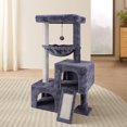 thumbnail image 3 of WK Cat Tree Tower for Indoor Cats,Activity Centre Cat Tower with Two Cat Condos Hammock Scratching Posts,Grey, 3 of 7