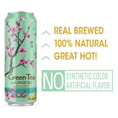 AriZona, Green Tea with Ginseng and Honey, 22 Fl Oz, Pack of 12 -  Walmart.com