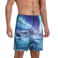 thumbnail image 2 of Sikiie Night At Lake Aurora 1 Mens Pajama Shorts, Lightweight Lounge Pant with Pockets Soft Sleep Pj Shorts for MenX-Large, 2 of 6