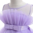 thumbnail image 5 of Moocorvic Flower Girls Dresses Cold Shoulder Short A Line Wedding Party Ball Gown Princess Dress 7-8Years,Purple, 5 of 8