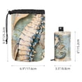 thumbnail image 5 of PhooArto Large Barrel Drawstring Makeup Bag, Vintage Seahorse Seastar Travel Cosmetic Bag Portable Make Up Organizer Bag, 5 of 6