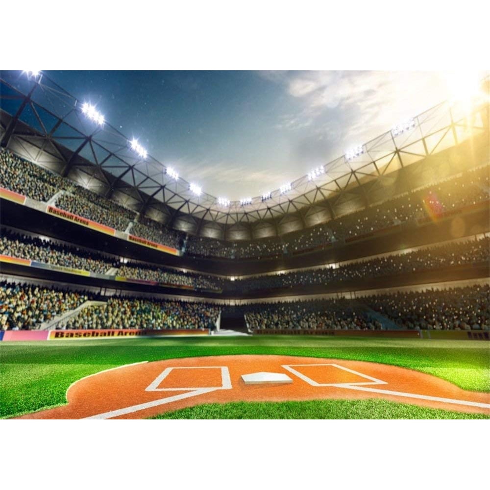ABPHOTO Polyester 7x5ft Baseball Field Backdrop Interior Stadium