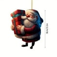 thumbnail image 3 of JeashCHAT Santa Claus Christmas Ornaments Christmas Tree Decorations 2D Flat Acrylic Santa Claus Pendant Christmas Tree Hanging Ornament Holiday Xmas Party Gifts Decorations, 3 of 3