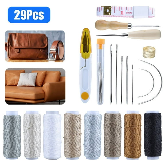 29pcs Leather Sewing Kit, DISEN Leather Sewing Upholstery Repair Kit for Beginner Leather Repair, Stitching, Sewing