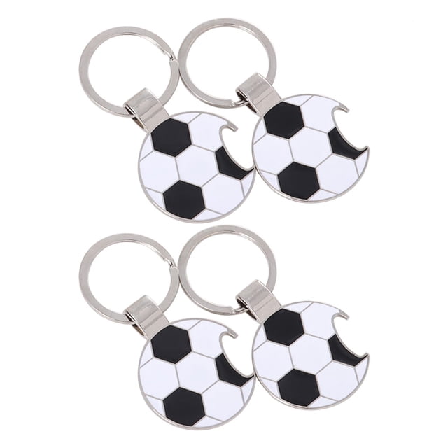 10 llaveros de bolsillo para fútbol, pequeños destapadores de cerveza y vino para aficionados al fútbol.