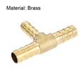 thumbnail image 4 of Conector de manguera en forma de T de espiga reducida Uxcell de latón 2Pcs 5/16", 1/4", 4 of 6