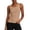 Khaki-Color, variant on Women's Ribbed Scoop Neck Tank Tops for Casual & Layering Wear - Stretchy Nylon Spandex Sleeveless Blouse Pink L