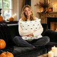 thumbnail image 3 of Halloween White Ghost Throw Pillow Cover, 18x18 Inch Knitted Plush Decorative Pillow for Couch Decor, 3 of 3