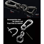 Zinc Metal Key Fob, Premium Key Ring, Car Key Chain with Carabiner Clip, D-ring Key Holder