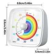 KOYPTL 60 Minute Visual Timer with Pause Function Cute Silent Timer with Rainbow for Classroom Teaching Task Kitchen 60 Minute Countdown Time Management for ADHD Aults Office Desk White