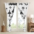 thumbnail image 3 of Airplane 42"x84" Set of 2 Panels Window Curtains & Drapes Aircrafts Silhouette Blackout Curtains Aviation Themed Planes Curtains Black White Window Treatments Airplane Decor, 3 of 6