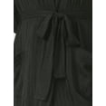 thumbnail image 4 of DARING DIVA Knit Robes Ribbed Tie Waist Knee Length Sleepwear XS Black, 4 of 5