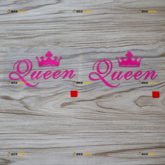 2X hot Pink 4" Queen Crown Decal Sticker Car Vinyl no bkgrd Die Cut