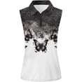 thumbnail image 2 of FASHOFT Golf Polo Shirts for Women Tennis Collared Tank Tops Floral Print Quick Dry V Neck Lightweight Sleeveless Shirt White L, 2 of 3