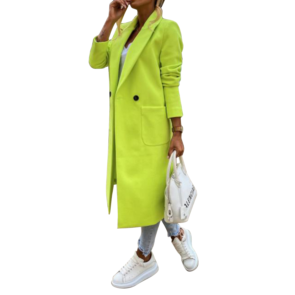 Women's Notched Lapel Winter Coat 
