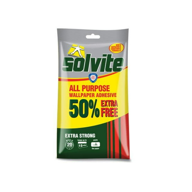 Solvite All Purpose Wallpaper Paste Sachet 10 Roll + 50 Free