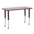 thumbnail image 3 of ECR4Kids 24in x 48in Rectangle Everyday T-Mold Adjustable Activity Table Grey/Red/Black - Super Leg, 3 of 4