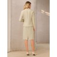 thumbnail image 5 of DARING DIVA 2Pcs Women's Business Formal Blazer Pencil Suit Skirt Set L Beige, 5 of 6