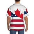 thumbnail image 3 of Naloa USA Canada Flag Men's Loose Fit Cuban Collar Short-Sleeve Shirt, Hawaiian Shirts, Mens Shirts Casual for Everyday Wear Outings-Medium, 3 of 5