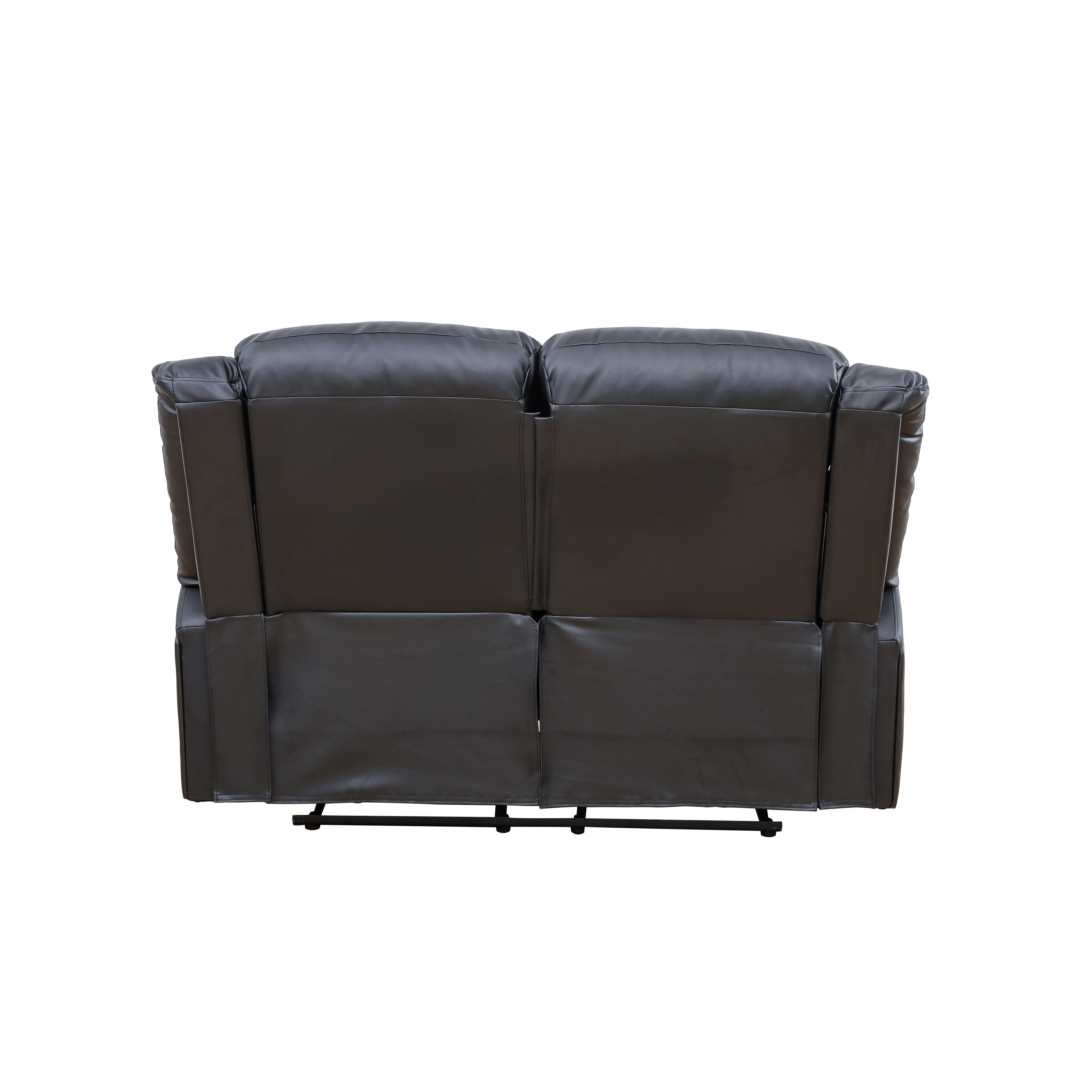 MAYEERTY Power Reclining Loveseat Sofa, Electric 2-Seat Faux Leather Recliner with Adjustable Backrests for Living Room, Black