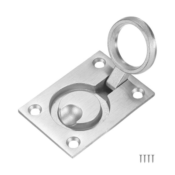 Uxcell Flush Ring Pull, 2.56 x 1.81 Inch Stainless Steel Hidden Recessed Handle with Screws for Barn Door