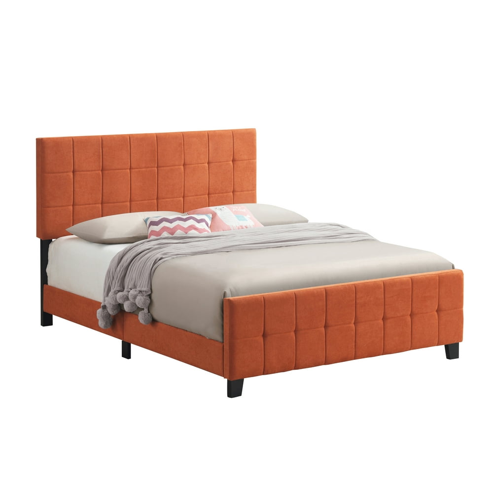 Fairfield Full Upholstered Panel Bed Orange
