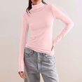 thumbnail image 5 of tarylea Women's Basic Tops High Neck Long Sleeve Undershirt Solid Color Tops Casual Wear Fall Loungewear, 5 of 8