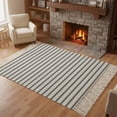 thumbnail image 3 of Black Striped Washable Area Rug 3'x5', Black White Stripes Farmhouse Woven Cotton Tassels Kitchen Rugs, Non Slip Indoor Door Mat Throw Carpet for Entryway Living Room Nursery Laundry Room, 3 of 9