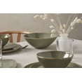 thumbnail image 2 of Oneida Entertain 365 48 oz Round Artisanal Stripe Green Stoneware Serving Bowl, 2 of 4