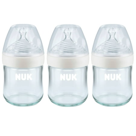 NUK Simply Natural Glass Bottle 4oz, 3 count
