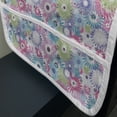 thumbnail image 3 of Floral Microwave Oven Cover, Colorful Pastel Pattern with Flowers and Vintage Curls Ornate Style Gerbera Daisies, Water Resistant Organizer with Pockets Kitchen, 36" x 12", Multicolor, by Ambesonne, 3 of 4