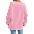 thumbnail image 5 of zbxnLI Womens off Shoulder Sweatshirts Going out Tops Long Sleeve Causal Pullover Sweatshirt with Drawstring, 5 of 6