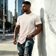 thumbnail image 5 of BRANROY Mens T-Shirts Summer Trendy - Soft Lightweight Relaxed Fit Shirts for Men, Custom Style Athletic Tee for Gym and Outdoor Daily Wear,Beige,L, 5 of 6