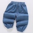 thumbnail image 5 of Landzoo Toddler Girls Trousers Floral Print Elastic Waist With Pockets Summer Breathable Pants Size 3-4 Years Dark Blue, 5 of 5