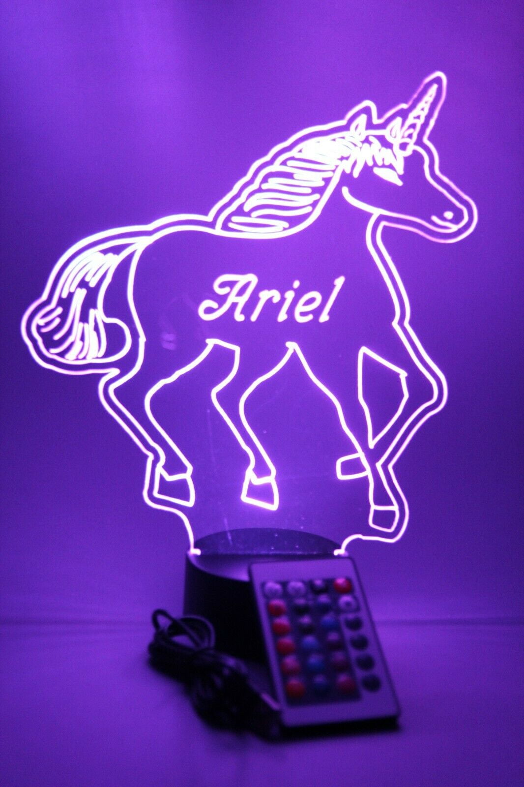Unicorn Acrylic LED Night Light USB Powered Boxed Bedroom Accessories 