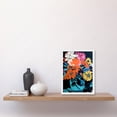 thumbnail image 2 of Flower Bouquet in Vase Linocut Orange Yellow Blue Pink Floral Preppy Aesthetic Artwork Framed Wall Art Print A4, 2 of 4