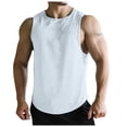 thumbnail image 2 of Men's Quick Dry Athletic Tank Tops Sleeveless Gym Running Shirts, Swim Beach Bodybuilding Tees White M, 2 of 4
