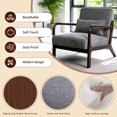 thumbnail image 2 of OTONIPU Mid Century Modern Accent Chair with Wood Frame and Lumbar Pillow, Gray Armchair for Modern Home, Reading Corner, 2 of 6