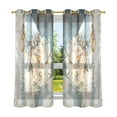 thumbnail image 2 of Window Curtain Panels Cotton Linen Decorative Curtains - Symmetrical Elephant Running Window Shade Backdrops for Home Office Sunroom Country House, 2 of 7