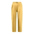 thumbnail image 4 of Womens Cropped Pants Elastic Waist Comfortable Casual Wear Summer Fashionable Lightweight Pants For Women 2025 Trends Yellow M Size, 4 of 5