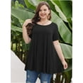 thumbnail image 6 of Womens Plus Size Short Sleeve Casual Summer Round Neck Shirts Tunics for Leggings, 6 of 6