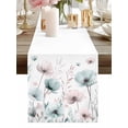thumbnail image 2 of Burlap Table Runner 36 Inches Long, Watercolor Blossom Poppy Floral Non-Slip Kitchen Table Runners for Dining Room Everyday Use Party Table Decorations Retro Flower on White, 2 of 9