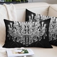 thumbnail image 2 of Crystal Chandelier Pillow Protectors with Zipper Standard Size, Candle Abstract Luxury Modern Soft Brushed Microfiber Breathable Throw Pillow Covers, Pillowcase for Couch Sofa Bedroom 20"x26", 2 of 9