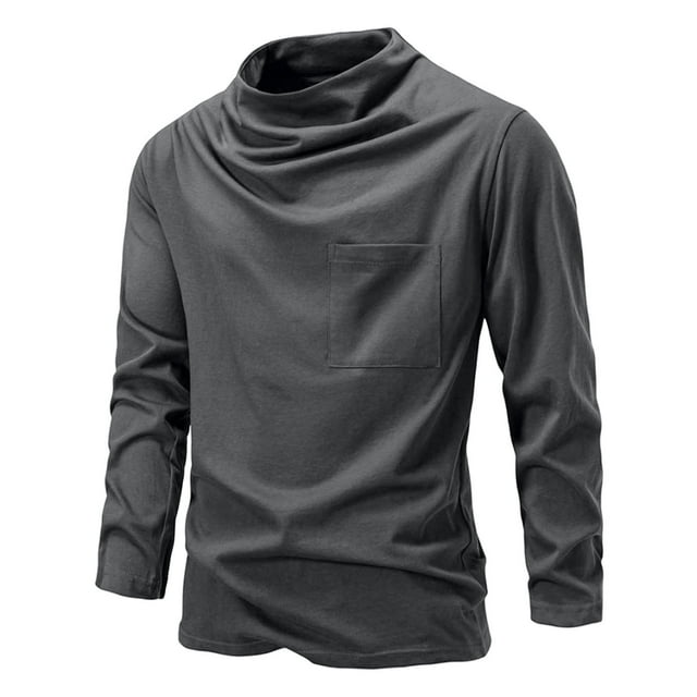 GigrtiJin Chandail à Col Roulé pour Homme Ajusté Col Montant Chandails Thermiques Décontractés sous-Vêtement à Manches Longues Haut de Base Uni