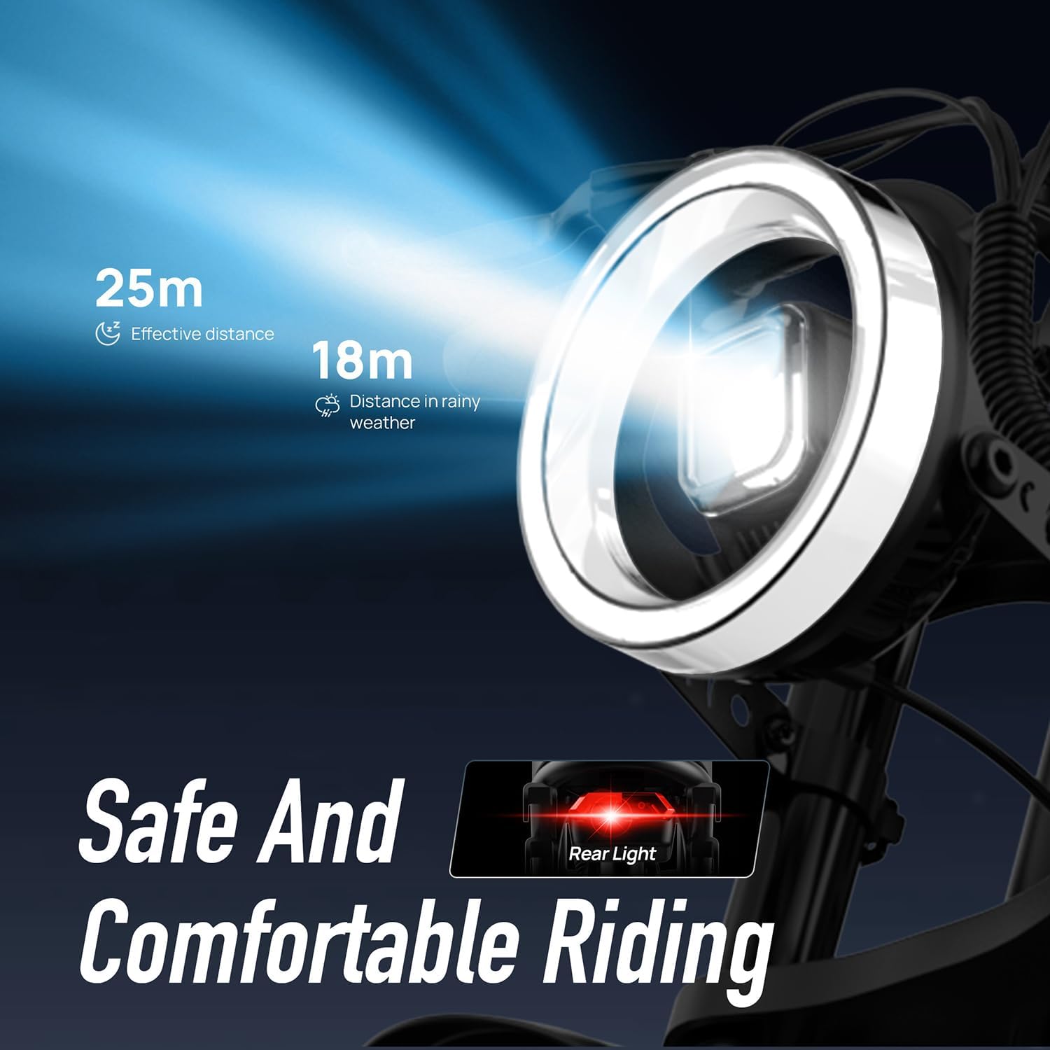 Electric Bike for Adults  20", 750W Peak Motor, 48V 15.4Ah Removable Battery, Max 100Miles Electric Motorcycle, Fat Tire Ebike, Shamano 7-Speed E-Bike, UL2849