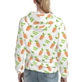 thumbnail image 7 of Picia Vegan Fruit Carrot Pattern Casual Women's Hoodie, Hooded Sweatshirt with Kangaroo Pocket, Comfortable Pullover with Eye-catching Drawstrings-Small, 7 of 7