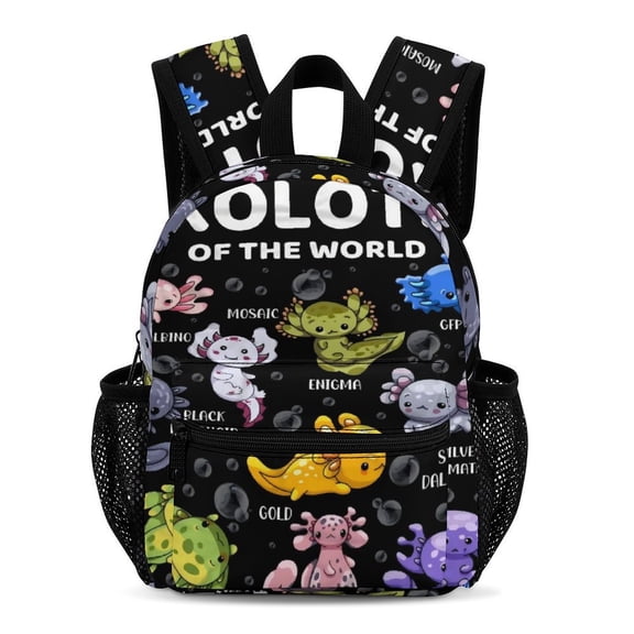 Axolotl Cute Cartoon Lightweight Backpack for Teenagers 33.5x25x13.5cm