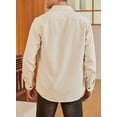 thumbnail image 5 of JMIERR Mens Corduroy Jacket Casual Button Down Shirts Ribbed Long Sleeve Shacket Jackets Jacket with Flap Pockets S-XXL, 5 of 6