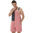 thumbnail image 5 of Mens American Flag Overalls Shorts Jumpsuit 4th of July Bib Coveralls(Red White Blue,xl), 5 of 6